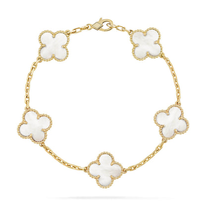 [Amore Jewelry]CLOVER  5 MOTIF WHITE MOP BRACELET
