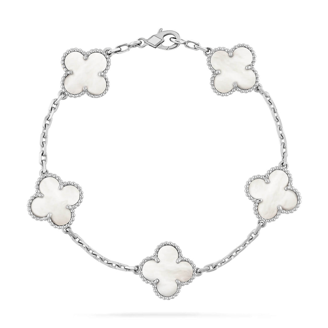 [Amore Jewelry]CLOVER SILVER MOP 5 MOTIF BRACELET
