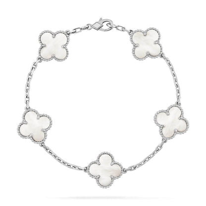 [Amore Jewelry]CLOVER SILVER MOP 5 MOTIF BRACELET