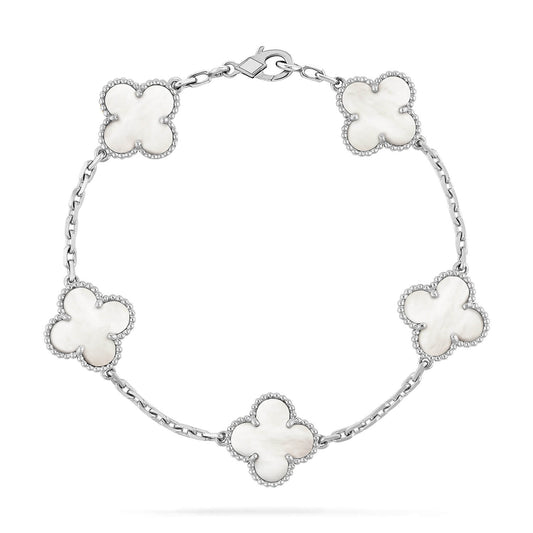 [Amore Jewelry]CLOVER SILVER MOP 5 MOTIF BRACELET