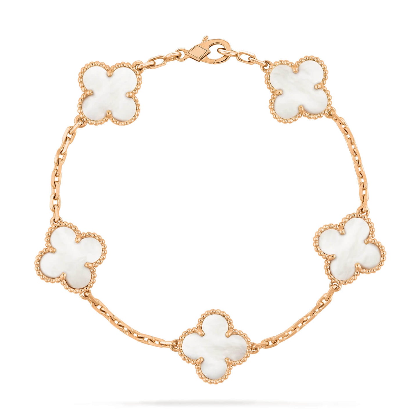 [Amore Jewelry]CLOVER  5 MOTIF WHITE MOP BRACELET