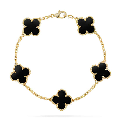 [Amore Jewelry]CLOVER  5 MOTIFS BLACK ONYX BRACELET