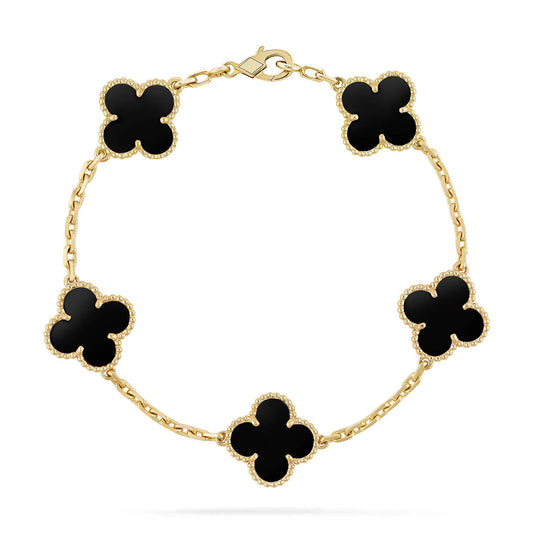 [Amore Jewelry]CLOVER  5 MOTIFS BLACK ONYX BRACELET