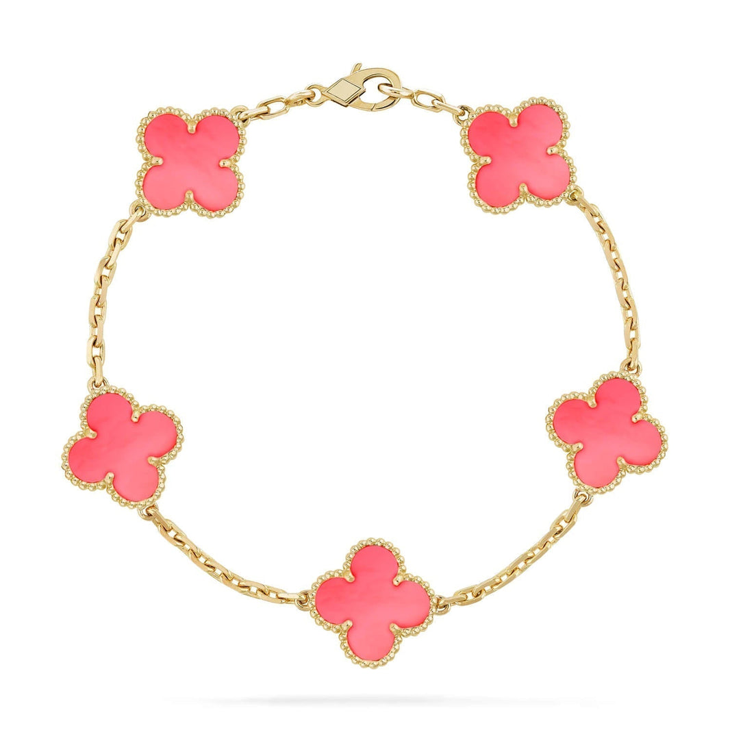 [Amore Jewelry]CLOVER 5 PINK MOP BRACELET