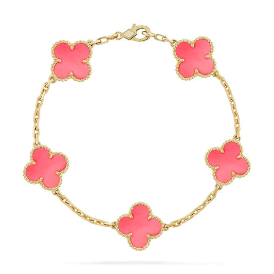 [Amore Jewelry]CLOVER 5 PINK MOP BRACELET
