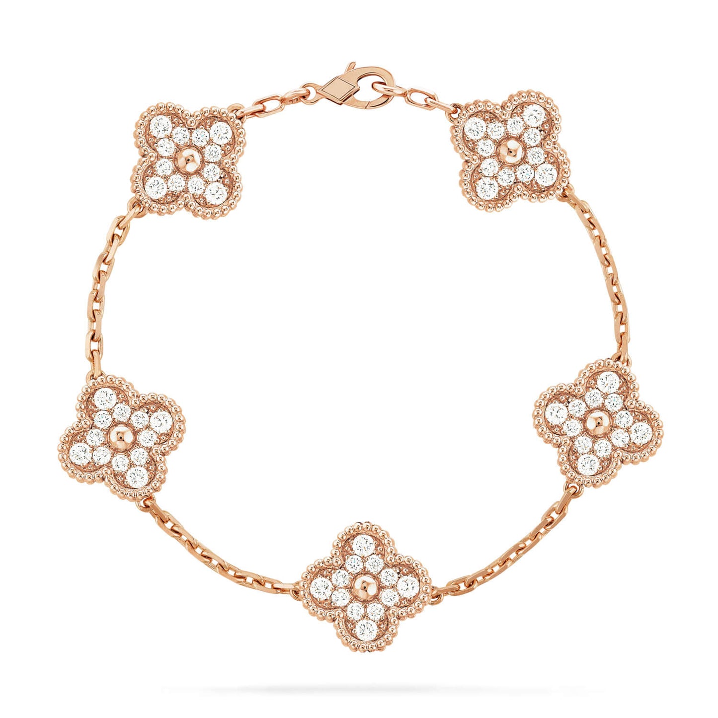 [Amore Jewelry]CLOVER 5 MOTIFS  FULL DIAMOND BRACELET