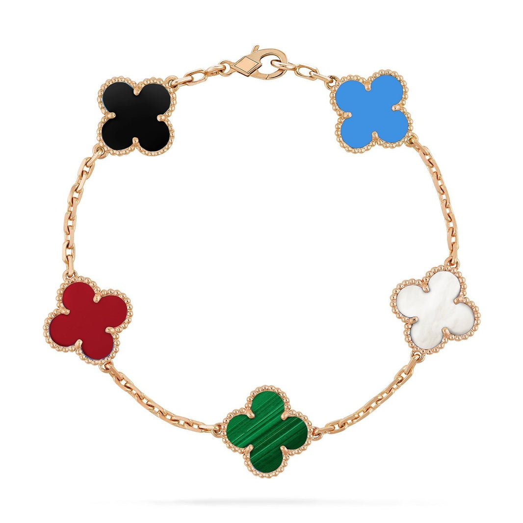 [Amore Jewelry]CLOVER 5 MOTIFS MULTICOLOR  BRACELET