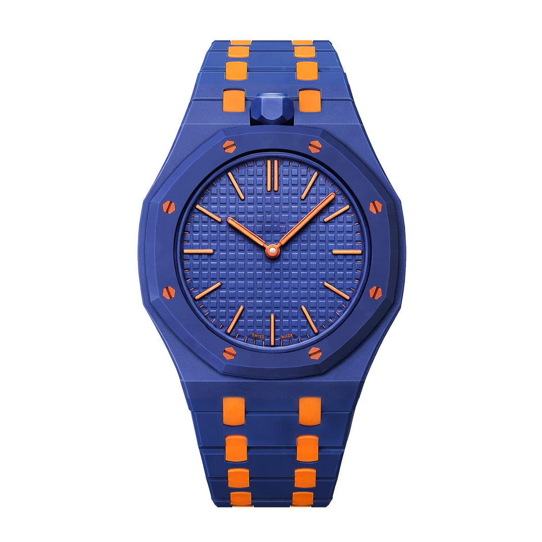 Oak Pop Exclusive Dark Blue And Orange Bioceramic Strap