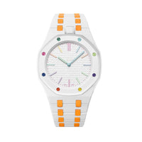 Oak Pop Exclusive White And Orange Bioceramic Strap