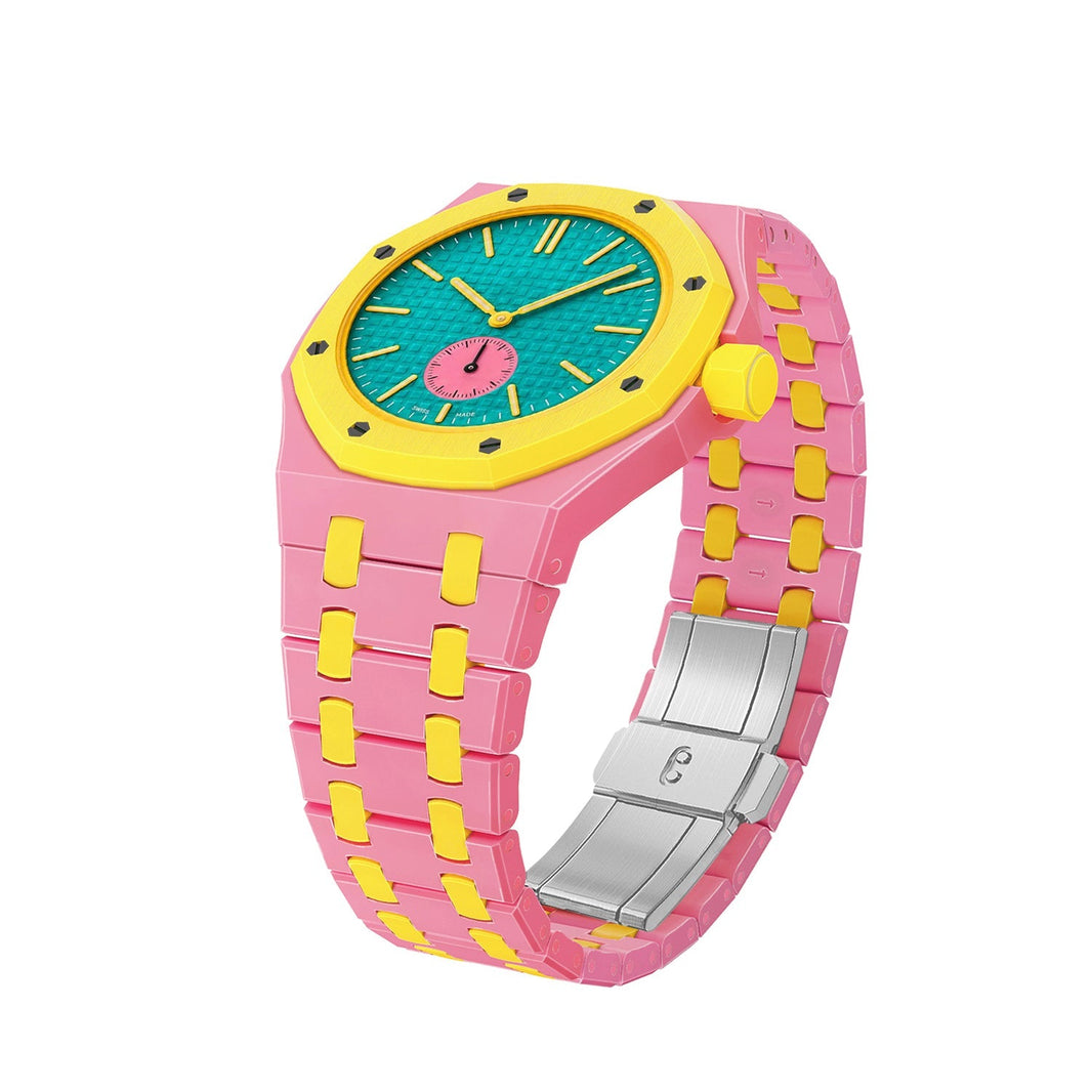 Oak Pop Exclusive Pink And Yellow Bioceramic Strap