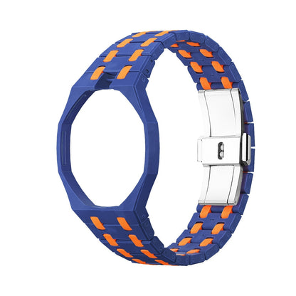 Oak Pop Exclusive Dark Blue And Orange Bioceramic Strap