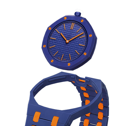Oak Pop Exclusive Dark Blue And Orange Bioceramic Strap