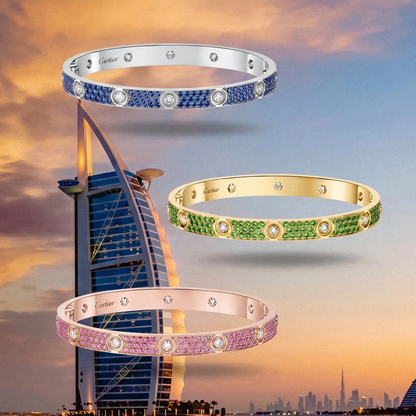 [Amore Jewelry]2026 PAVE GEMSTONE LOVE BRACELET 6.1MM 10 DIAMONDS