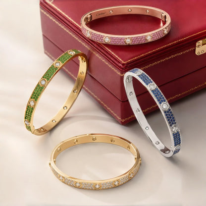 [Amore Jewelry]2026 PAVE GEMSTONE LOVE BRACELET 6.1MM 10 DIAMONDS