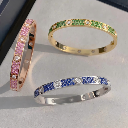 [Amore Jewelry]2026 PAVE GEMSTONE LOVE BRACELET 6.1MM 10 DIAMONDS
