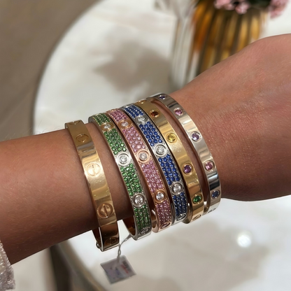 [Amore Jewelry]2026 PAVE GEMSTONE LOVE BRACELET 6.1MM 10 DIAMONDS