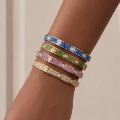 [Amore Jewelry]2026 PAVE GEMSTONE LOVE BRACELET 6.1MM 10 DIAMONDS