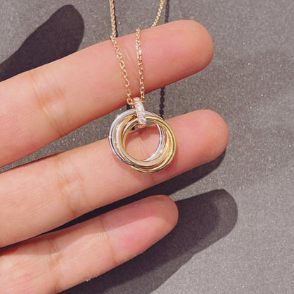 [Amore Jewelry]TRINITY NECKLACE GOLD  DIAMONDS