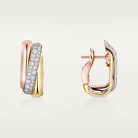 [Amore Jewelry]TRINITY HALF DIAMOND  CUSHION EARRINGS