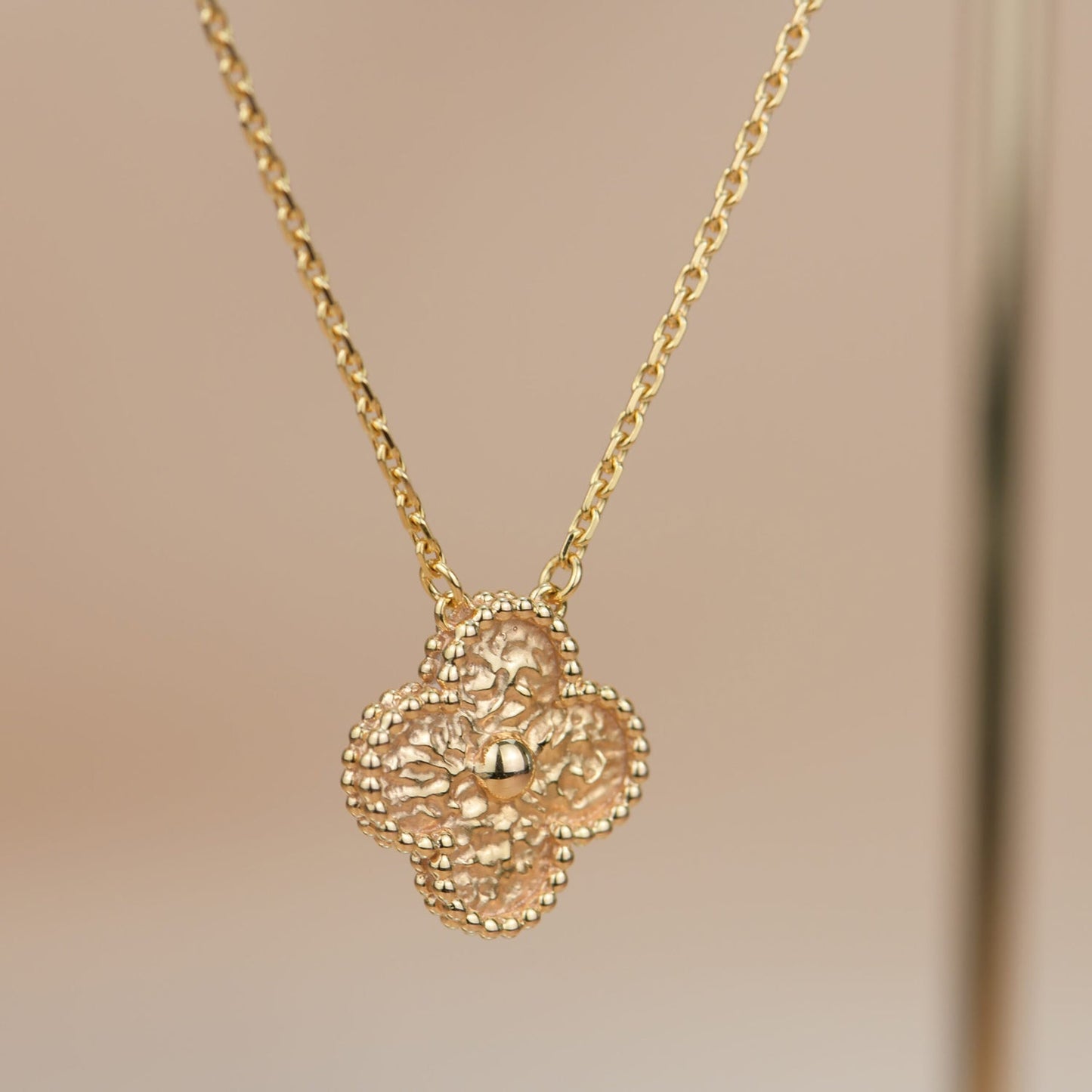 [Amore Jewelry]CLOVER 15MM  BRONZING NECKLACE