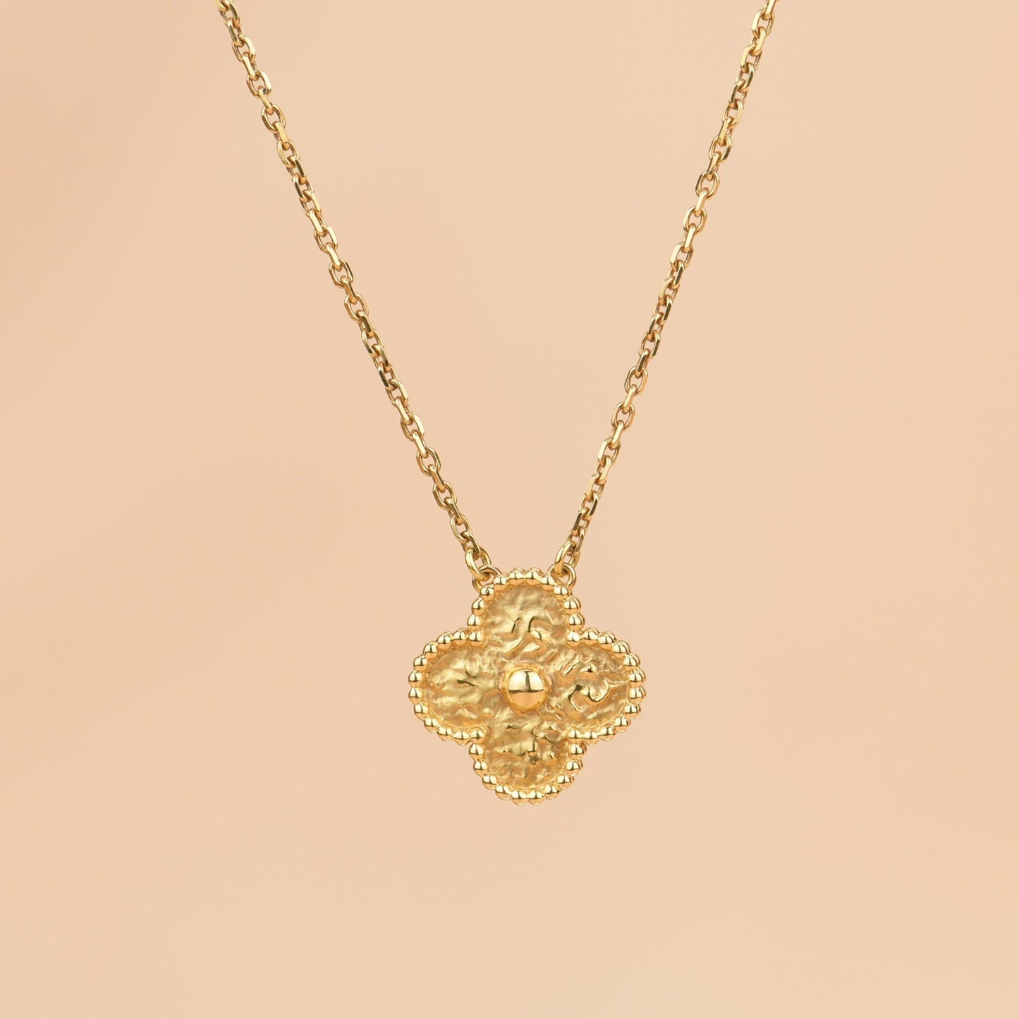 [Amore Jewelry]CLOVER 15MM  BRONZING NECKLACE