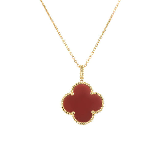 [Amore Jewelry]CLOVER 25MM NECKLACE GOLD CARNELIAN