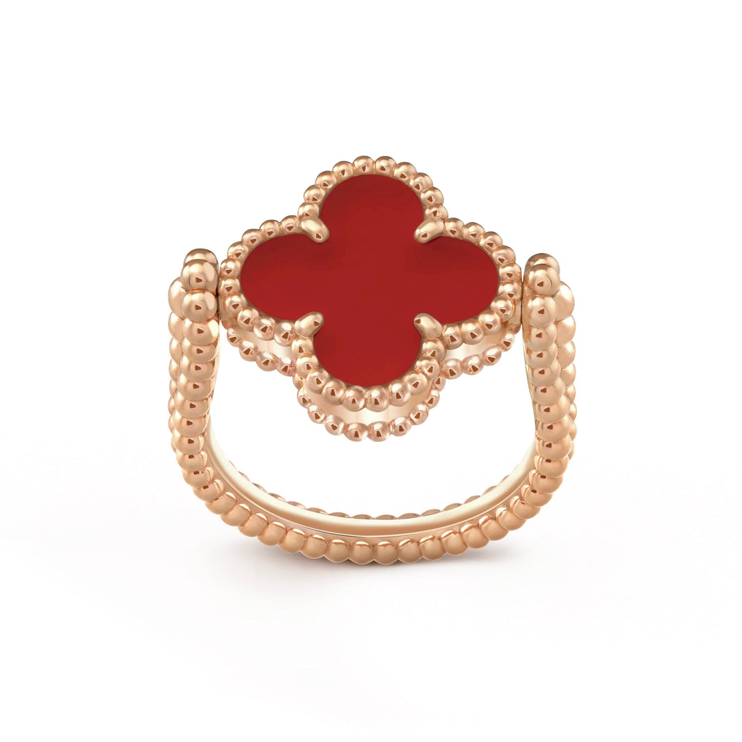 [Amore Jewelry]CLOVER RIVERSIBLE PINK GOLD RING