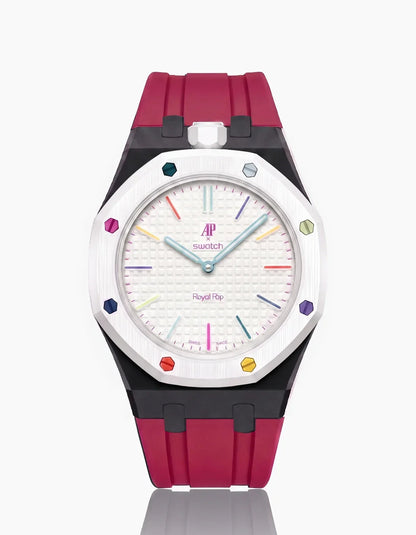 Silicone Strap & Case  Royal Pop Huit Blanc(Customize  Colors)