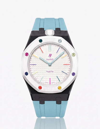 Silicone Strap & Case  Royal Pop Huit Blanc(Customize  Colors)