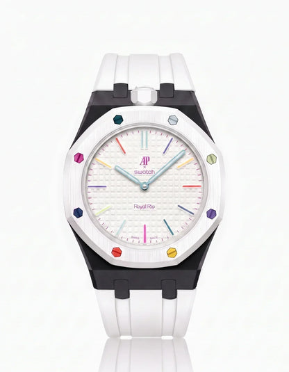 Silicone Strap & Case  Royal Pop Huit Blanc(Customize  Colors)