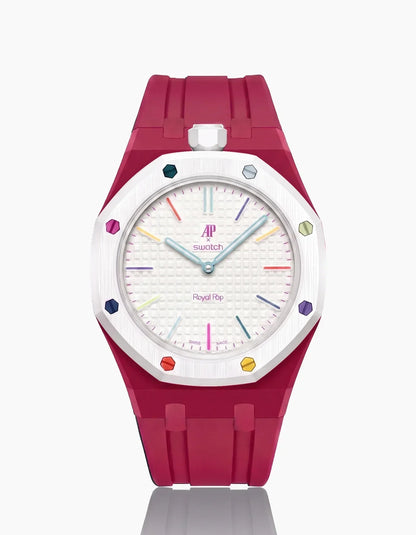 Silicone Strap & Case  Royal Pop Huit Blanc(Customize  Colors)
