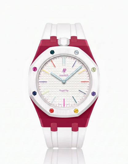 Silicone Strap & Case  Royal Pop Huit Blanc(Customize  Colors)