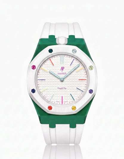 Silicone Strap & Case  Royal Pop Huit Blanc(Customize  Colors)