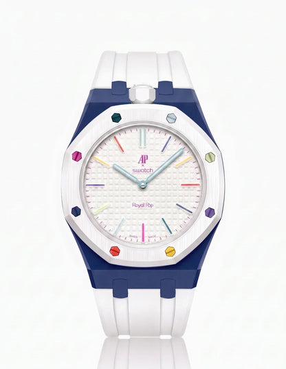 Silicone Strap & Case  Royal Pop Huit Blanc(Customize  Colors)
