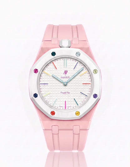 Silicone Strap & Case  Royal Pop Huit Blanc(Customize  Colors)