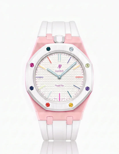 Silicone Strap & Case  Royal Pop Huit Blanc(Customize  Colors)