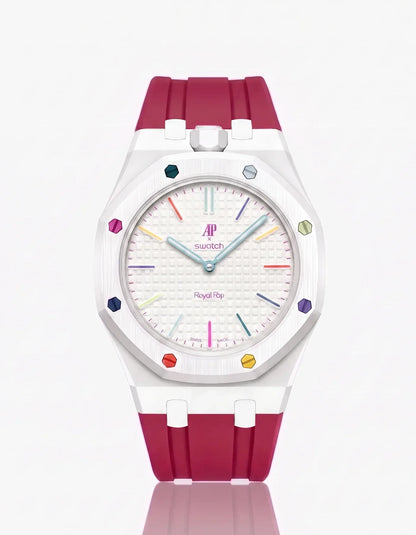 Silicone Strap & Case  Royal Pop Huit Blanc(Customize  Colors)