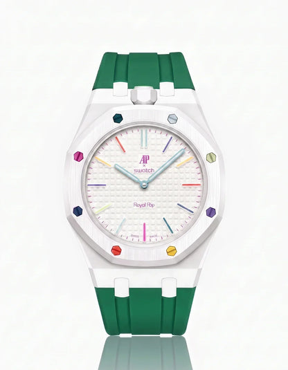 Silicone Strap & Case  Royal Pop Huit Blanc(Customize  Colors)