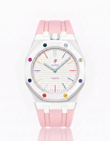 Silicone Strap & Case  Royal Pop Huit Blanc(Customize  Colors)