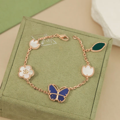 [Amore Jewelry]LUCKY SPRING BUTTERFLY 5 MOTIF BRACELET