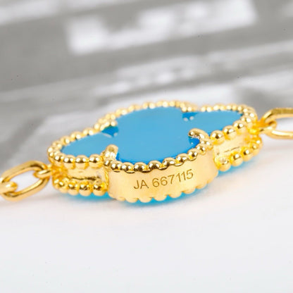 [Amore Jewelry]CLOVER 5 MOTIFS TURQUOISE BRACELET