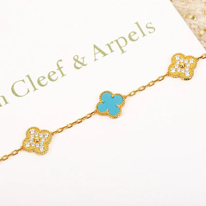 [Amore Jewelry] CLOVER 5 MOTIF TURQUOISE BRACELET COLLECTION