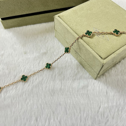 [Amore Jewelry]CLOVER 6 MOTIF MALACHITE BRACELET