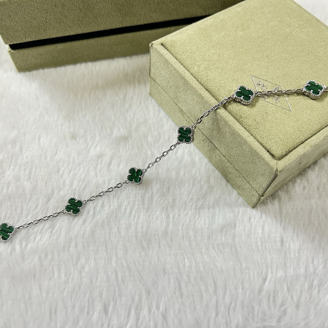 [Amore Jewelry]CLOVER 6 MOTIF MALACHITE BRACELET