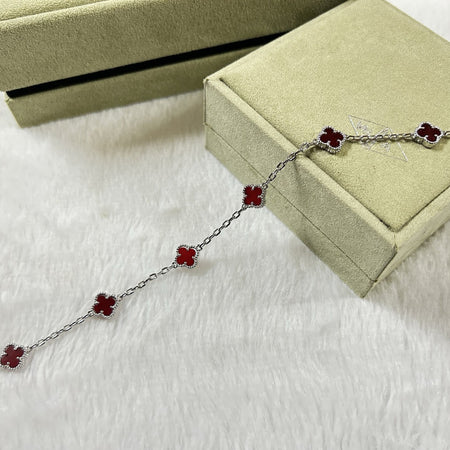 [Amore Jewelry]CLOVER 6 MOTIF RED AGATE BRACELET