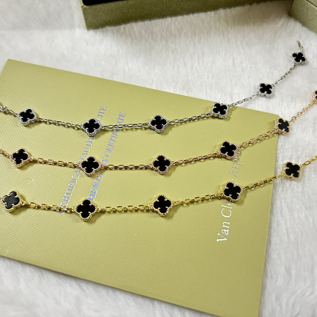 [Amore Jewelry]CLOVER 6 MOTIF  ONYXS BRACELET