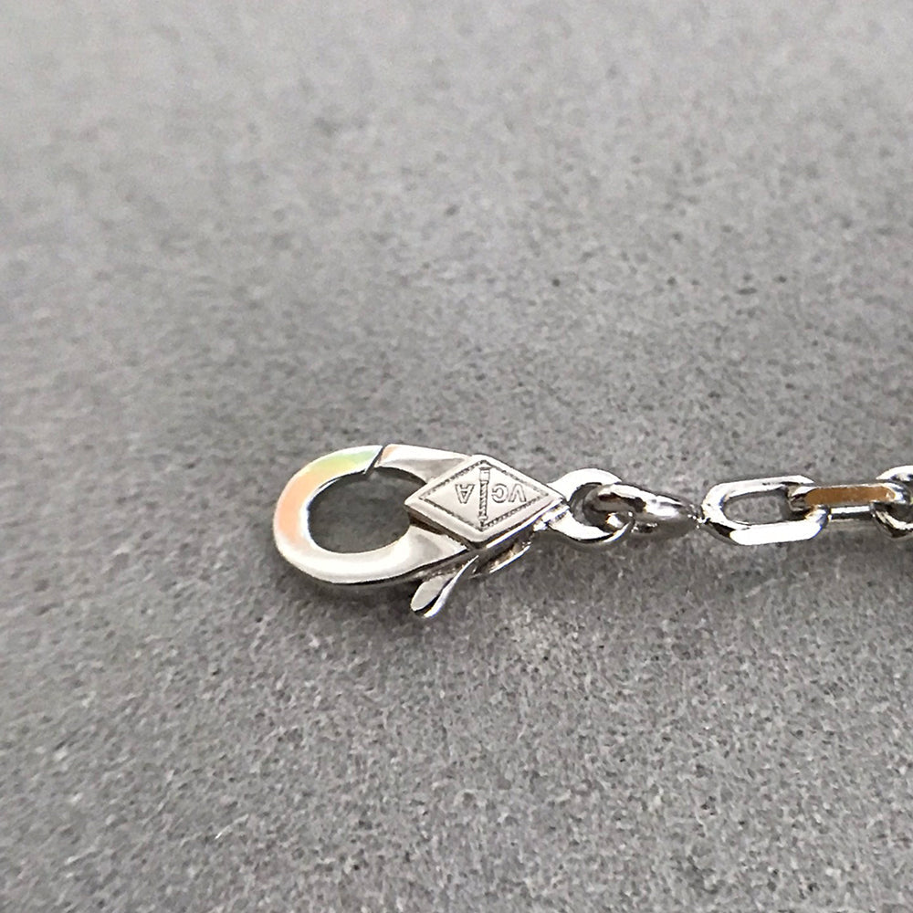 [Amore Jewelry]CLOVER 5 MOTIF ONYXS DIAMOND BRACELET SILVER