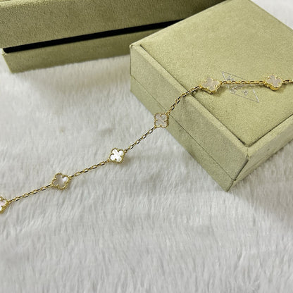 [Amore Jewelry]CLOVER 6 MOTIF WHITE MOP BRACELET