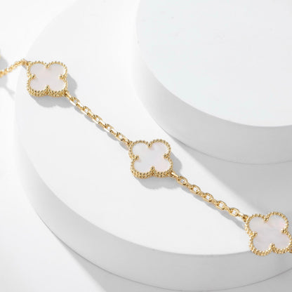 [Amore Jewelry]CLOVER 10 MOTIFS WHITE MOTHER OF PEARL NECKLACE