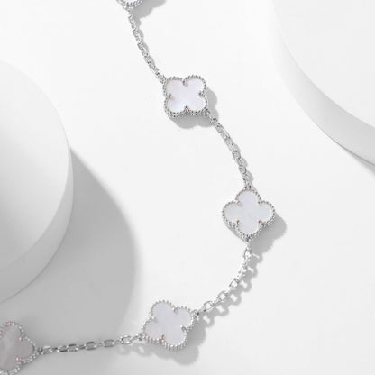 [Amore Jewelry]CLOVER 10 MOTIFS WHITE MOTHER OF PEARL NECKLACE